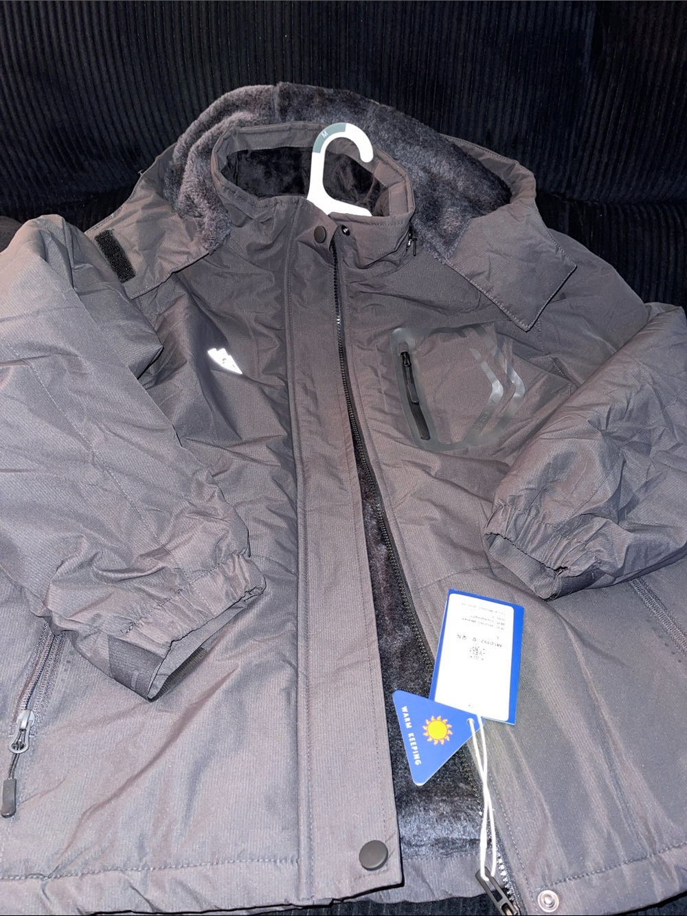 Women’s Dark Gray Insulated Winter Jacket - Hooded Coat